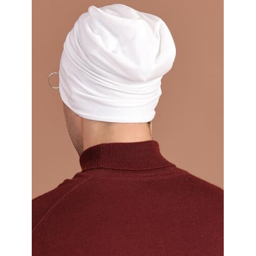 Vimal Jonney Men's Cotton Beanie Hat (Pack Of 1) (Ring_Cap_Wht_01_White_Free Size)