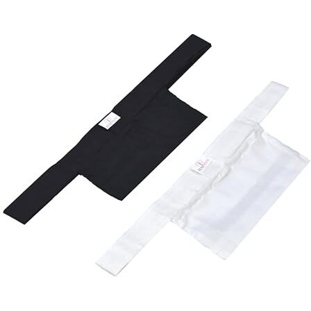 Tuni Mani Men's Apparel/Dhoti Belt With Welcro Sticker With Pocket/Pouch, 1.4Meter X 1.5Inches (Pack Of 2) (Black & White)