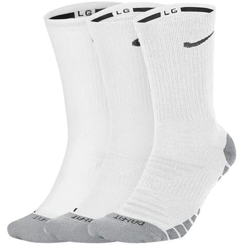 Maxcom Men's Cotton Everyday Max Cushioned Unisex Crew Socks Gym Socks (In, Alpha, M, White)