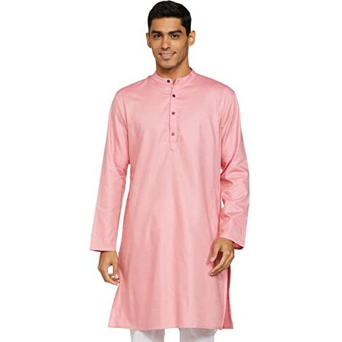 Amazon Brand - Symbol Cotton Regular Men's Kurtas (Sy-A22-Mna-Etk-11_Pink_L)