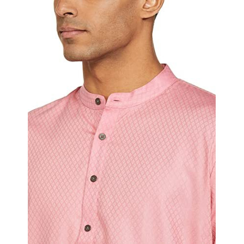 Amazon Brand - Symbol Cotton Regular Men's Kurtas (Sy-A22-Mna-Etk-11_Pink_L)
