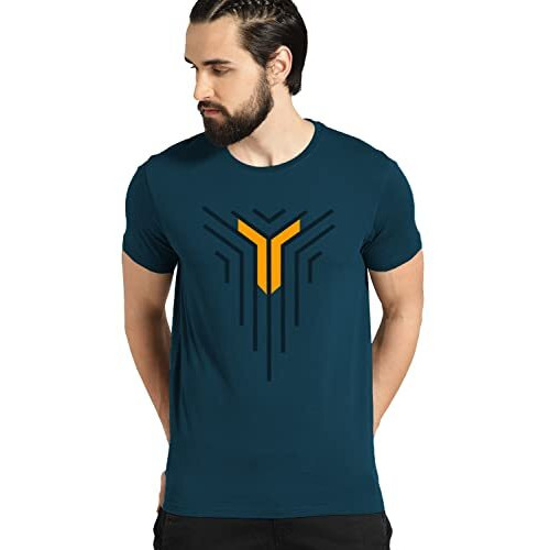 Adro Graphic Design Mens Cotton Printed T-Shirts (R21-M-Lnl-Sb_Teal_L)