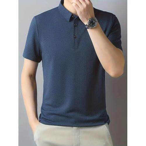 Poshax Men's Polyester Regular Fit T Shirt (T-33-Blue-2Xl_Blue