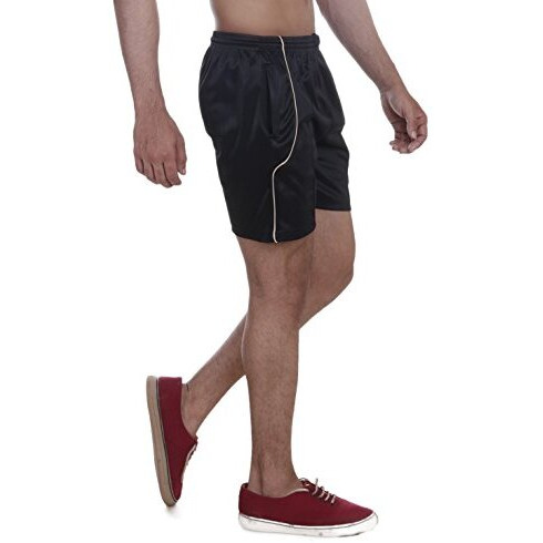 Vego Men's Sports Shorts, Nylon Shorts, Half Pant, Bermuda Black