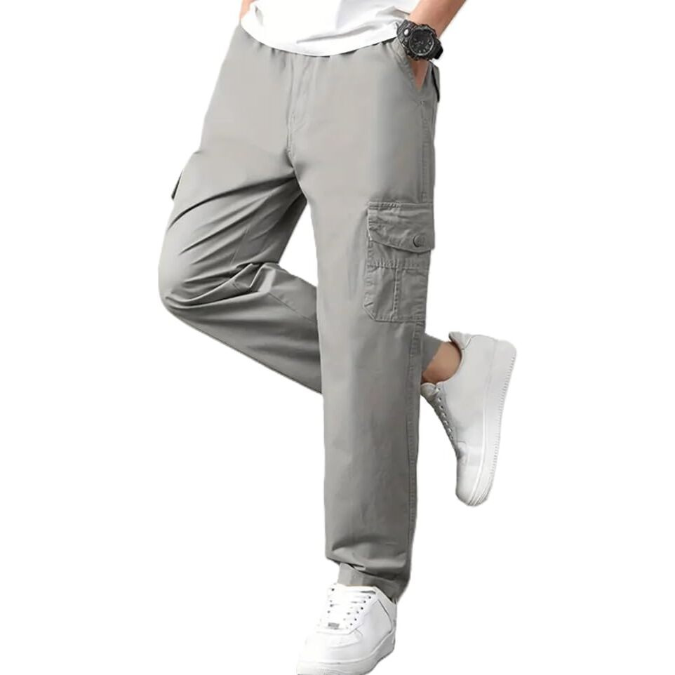 Louis Sense Men's Loose Pants (Cargo-01_Lightgrey