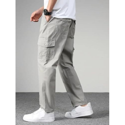 Louis Sense Men's Loose Pants (Cargo-01_Lightgrey