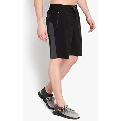John Ally Men's Dry-Fit Sweat Resistant Active Athletic Gym Workout Running Performance Shorts With Zipper Pockets.(Jet Black - 2Xl)