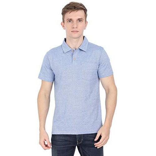 Ecoline Clothing Eco-Friendly Men's 50/50 Blend Polo Regular Fit T-Shirt (Ink_Large)