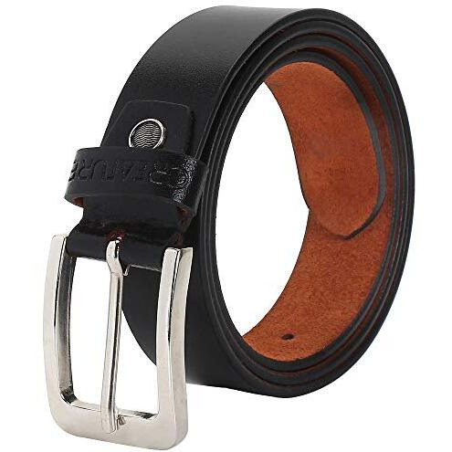 Creature Formal/Casual Black Color Genuine Leather Belts For Men (Length- 46 Inches||35Mm||Bl-037)