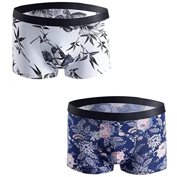 Dhruva Sales Printed Cotton Extra-Thin Ice Silk Elasticity Best Fitting Boxer Brief Shorts Pants/Underwear For Men (Pack Of 4 (M), Innerwear For Men, Underwear Combo, Briefs For Mens Multicolour