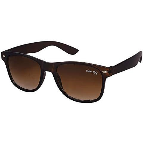 Silver Kartz Men's Women's Unisex Non Polarized Uv Protected Black Brown Plastic Square Sunglass Pack Of 2