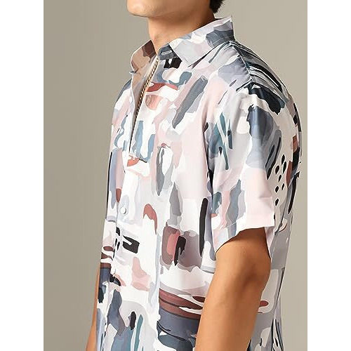 Dhruvi Trendz Mens Rayon Men Co-Ord Set Regular Fit Night Dress Night Suit (Dt-Ms-6126&Sh204_White_Xl)