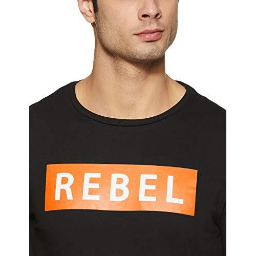 Amazon Brand - Symbol Cotton Men's Graphic Regular T-Shirt (Aw19Tee24_Black M)
