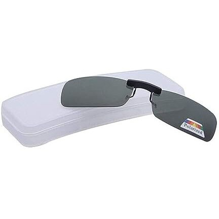 Ul88 Polarized Clip On Sunglasses | Anti-Glare Driving Glasses For Prescription Glasses | Clip-On Flip Up Metal Clip Rimless Sunglasses For Men Women Fishing Travelling Outdoor Standard (Black)