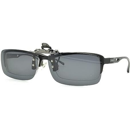 Ul88 Polarized Clip On Sunglasses | Anti-Glare Driving Glasses For Prescription Glasses | Clip-On Flip Up Metal Clip Rimless Sunglasses For Men Women Fishing Travelling Outdoor Standard (Black)