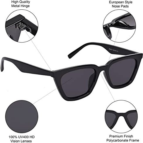 Nuvew Uv Protected Retro Wayfarer Sunglasses For Men & Women - (Black Lens | Black Frame | Medium Size | Nw-3517-32)