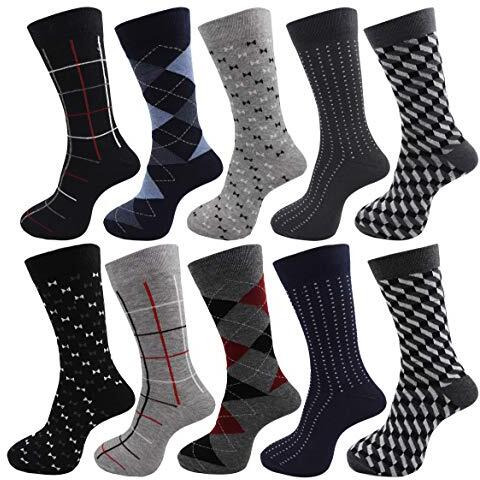 Rc. Royal Class Men's Calf Length Multicolored Cotton Socks (Pack Of 10 Pairs)