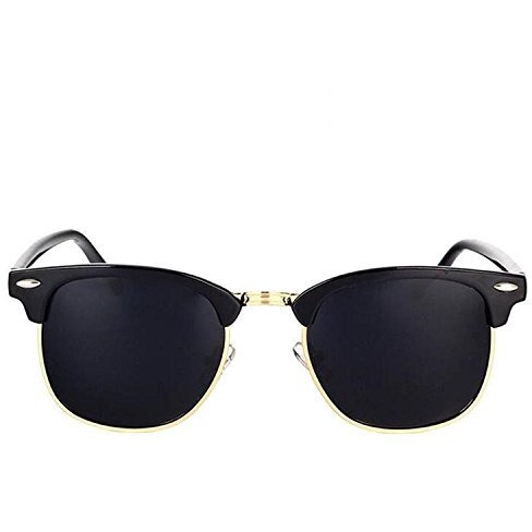 Dervin Uv Protected Black Frame Unisex Sunglasses (Black)