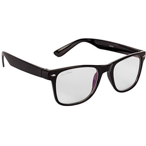 Nuvew Uv Protected Rectangular Unisex Sunglasses - (Clear Lens | Black Frame | Medium Size | Nw-82230-22)