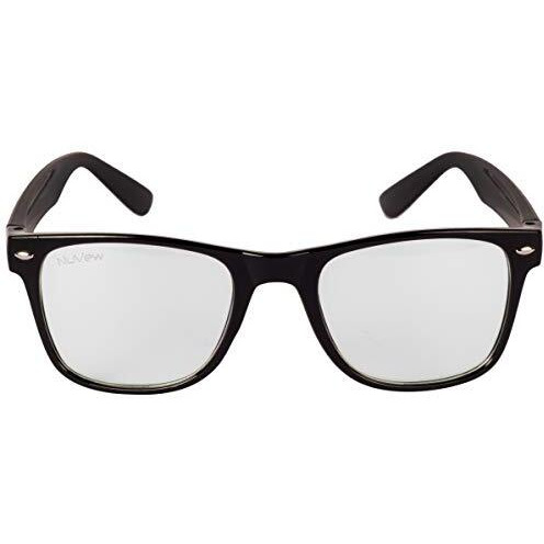 Nuvew Uv Protected Rectangular Unisex Sunglasses - (Clear Lens | Black Frame | Medium Size | Nw-82230-22)