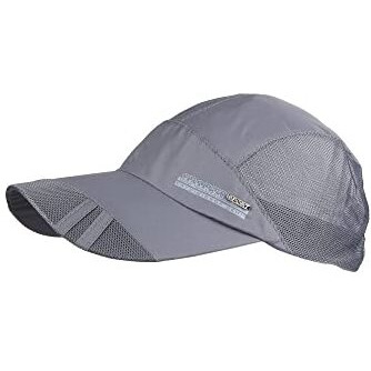 Isweven Printed Summer Breathable Mesh Baseball Cap Quick Drying Hats For Men Outdoor Light Weight Uv Protection Cap (Grey, 8001C)