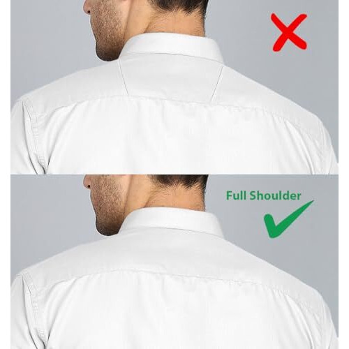 Mildin Men's Regular Cotton Blend White Slim Fit Solid Button Down Spread Collar Full Sleeve Curved Hemline Formal Shirt With One Pocket (Formal White - 44)