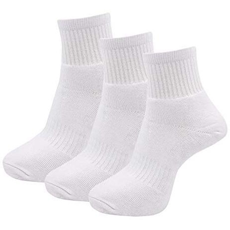 Rc. Royal Class Men's Ankle Length Cotton Terry Cushion White Socks (Pack Of 3 Pairs)