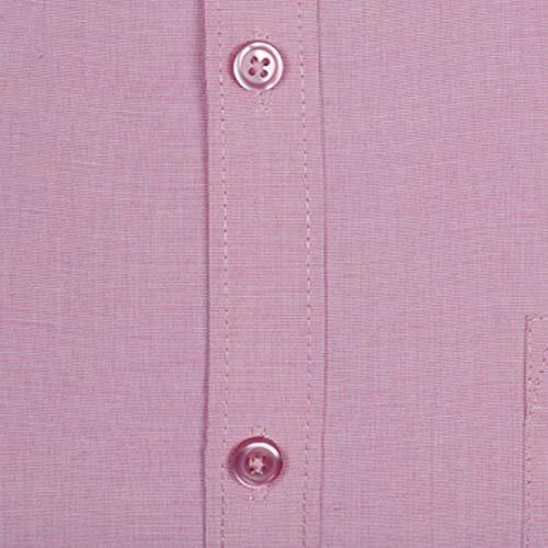 Accox Men's Half Sleeves Formal Regular Fit Cotton Plain Shirt(Go489) (40) Pink