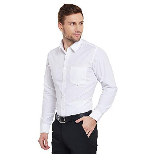 English Navy Men's Slim Fit Formal Shirt (12001//White38)