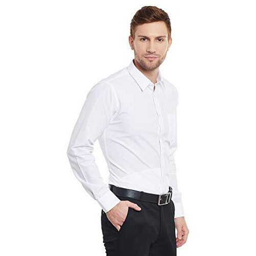 English Navy Men's Slim Fit Formal Shirt (12001//White38)