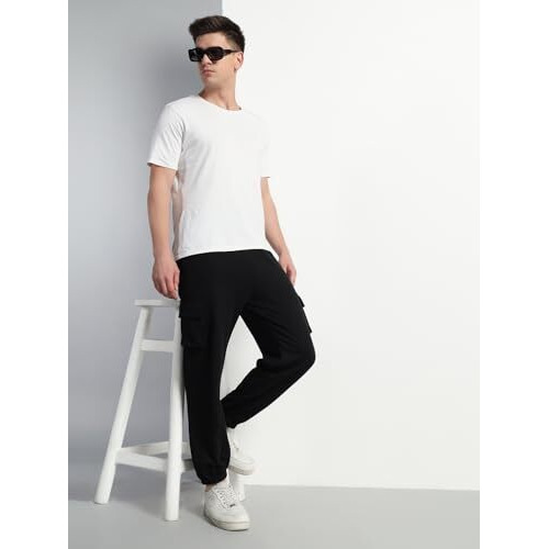 Q - Rious Men Cargo || Men Cargo Pants || Men Cargo Pants Cotton || Cargos For Men, Black, 32