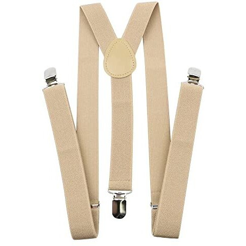 Accery Adjustable Elastic Y Back Style Suspenders For Men And Women (Beige)