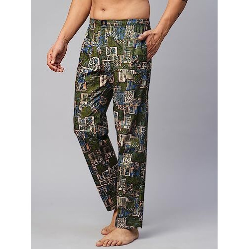 Urban Scottish Men's Lounge Pants 100% Cotton Men's Lounge Night Pant Comfortable Leisure-Wear Lower With An Elastic Waist-Band And Regular Fit Track Pants, Machine Washable Stay At Home-Uspj2301-M