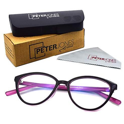 Peter Jones Cateye Blue Light Blocking Reading Glasses For Women | Computer Readers Uv Protection Lenses (Ag128, Size Medium)