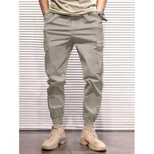 Tagas Men's Loose Casual Pants (Mc-2-Xx-Light Light Grey_32) | Rise Style Mid Rise