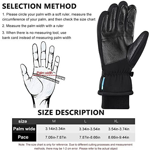 Gustave Professional Winter Gloves For Skiing, Warm Riding Gloves Touch Screen Finger Anti-Slip Design, Ski Gloves, Bike Gloves Windproof Waterproof Riding Gloves For Men(L)