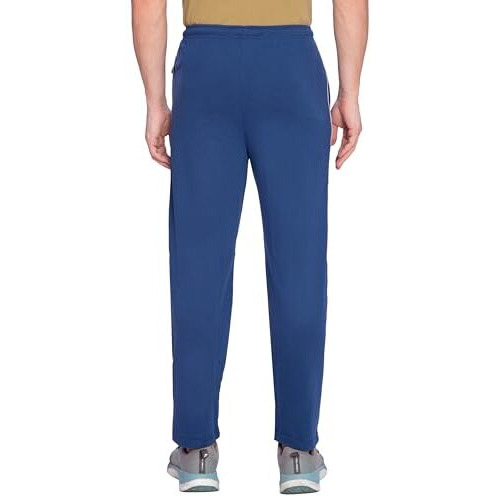 Btag Mens Regular Fit Comfortable Cotton Track Mid Rise Pants With Both Side Zipper Pocket |Stretchable & Dry Fit Track Pants|Pack Of 1 (Blue_L)