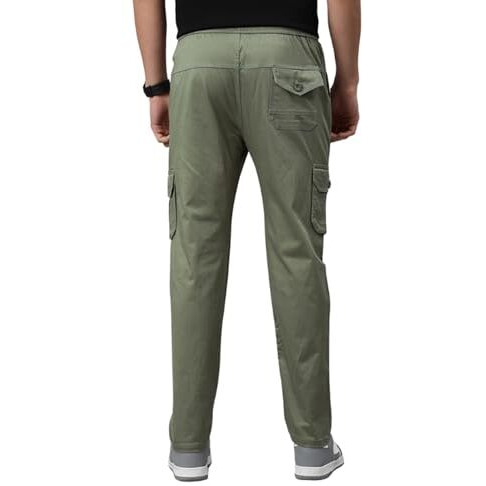 Adbucks Men's Regular Fit Cargo Style Casual Trousers Pants (42, Light Green)
