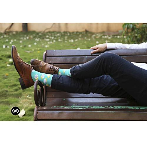 Dynamocks Socks For Men And Women - (Combo Pack Of 4 | Crew Length | Material Combed Cotton | Multicolour | Size Free (Uk 7-12)) (4 Pack Of 4)