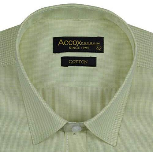 Accox Men's Half Sleeves Regular Fit Cotton Formal Self Design Checkred Shirts(Gcr38_44) Multicolour