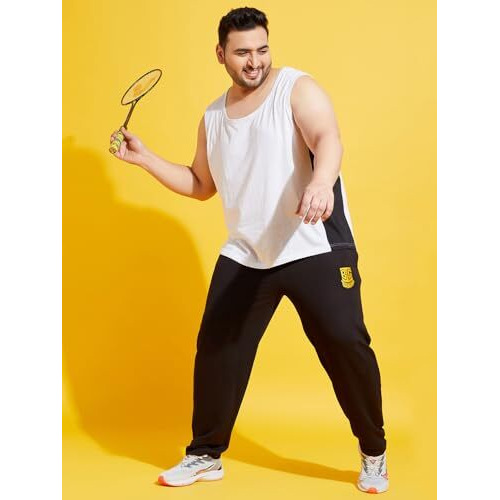 Bigbanana Men's Regular Fit Trackpants (Oxn-Black,Black,8Xl)