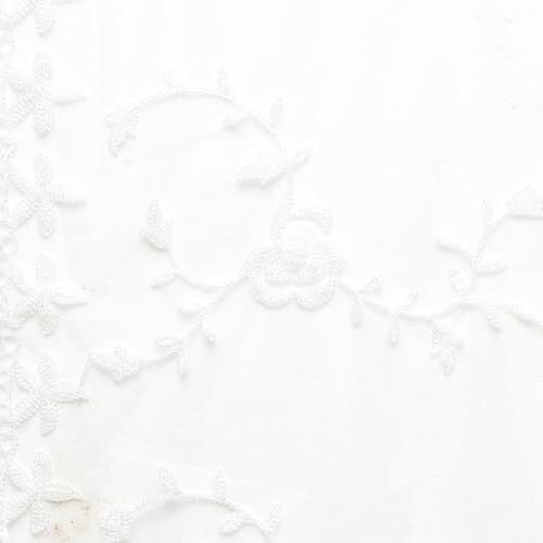 Weavers Villa Net Floral White Net Embroided Dupatta For Men (2.20 Mtrs)