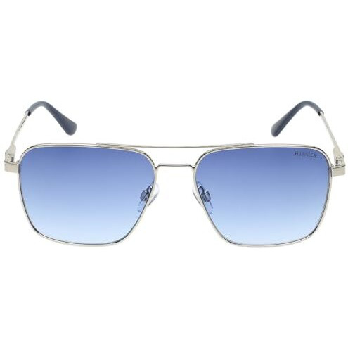 Tommy Hilfiger|Silver Full Frame Square Sunglasses|100% Uv Protected (Uv 400) Blue Gradient Faded Lens|Men's|Large|Th Troy C2 58 S