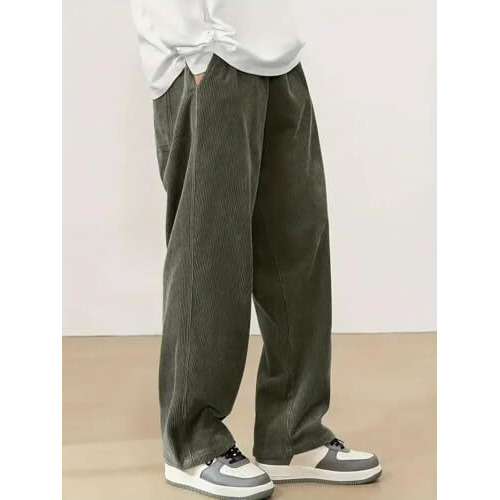 Indoprimo Men Trouser || Men Corduroy Pant || Men Baggyfit Pant || Trouser For Men || Men Loosefit Trouser (In, Alpha, Xl, Green)