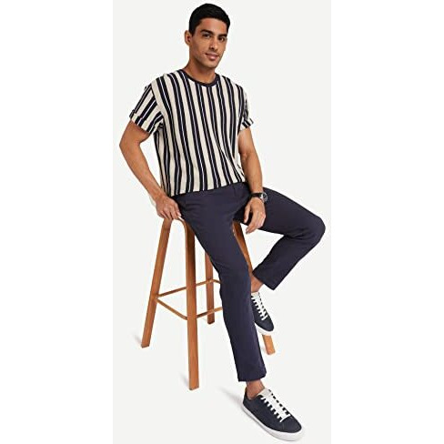 Amazon Brand - Symbol Men's Slim Casual Trousers (Aw-Sy-Mct-1173_Navy_34)