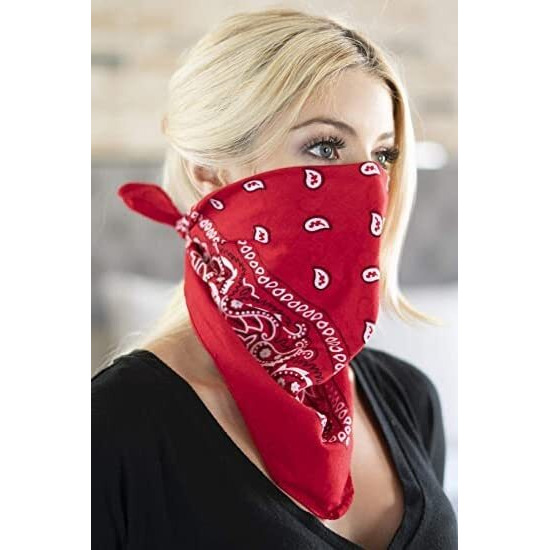 Paropkar Unisex 100% Cotton Novelty Double Sided Paisley Print Cowboy Unisex Bandanas Scarf Headband Handkerchiefs, Assorted