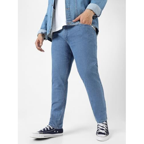 Urbano Plus Men's Light Blue Regular Fit Denim Jeans Stretchable (Plusepsjeanwhithrndp-Lblue-44)