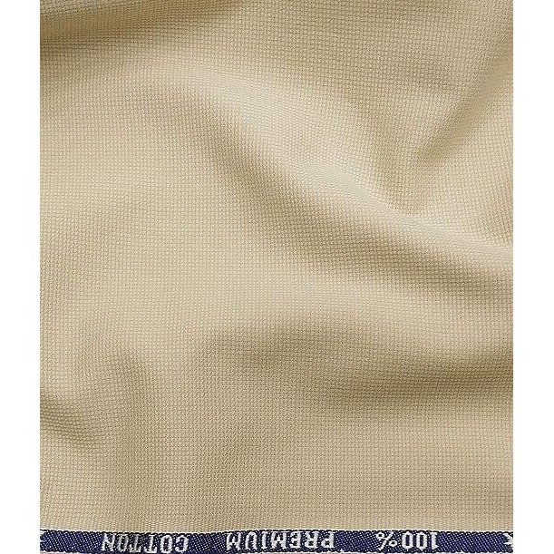 Premium Men's Cotton Structured Stretchable 1.30 Meter To 6.50 Meter Unstitched Trouser Fabric (Beige, 1.30 M)