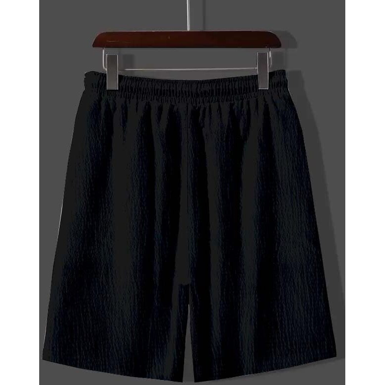 Miramichi Men's Stylish Shirt And Shorts Combo | Regular Fit | Self Design Pattern | Premium Cotton Viscose Blend Fabric | Perfect For Casual. (M, Black)