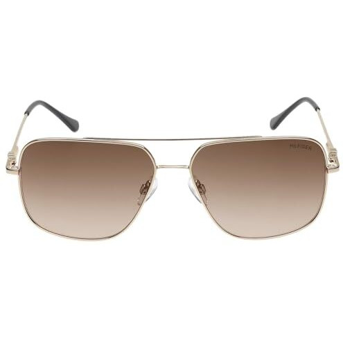 Tommy Hilfiger|Gold Full Frame Square Sunglasses|100% Uv Protected (Uv 400) Brown Gradient Faded Lens|Men's|Large|Th Orlando C4 60 S